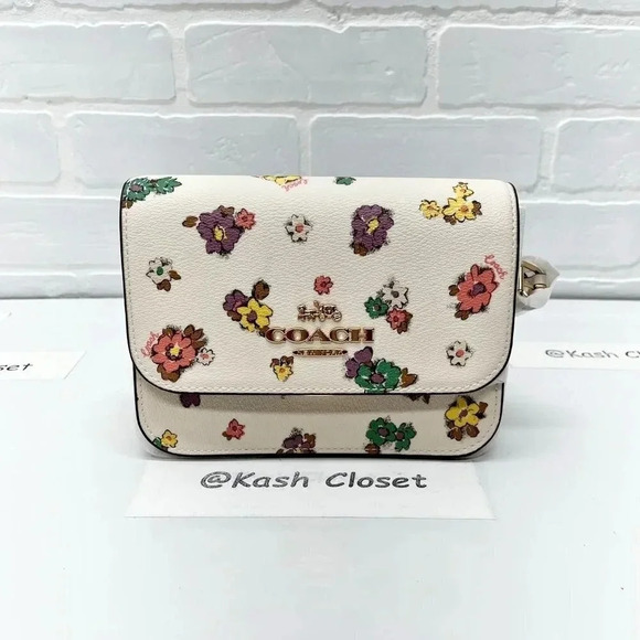 Coach Mini Brynn Crossbody With Spaced Floral Field Print - Gold/Chalk Multi - Picture 1 of 10